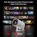 P30PRO Projector - 4K 720P Support, Android 11.0, Projector Perfect for Home Outdoor Meetings, Best for Christmas,Upgrated HY300